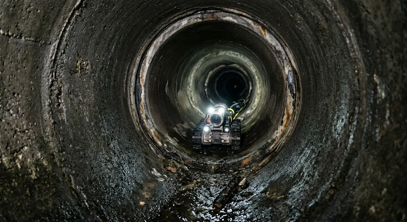 Robotic sewer camera inspecting pipe interior for Sewer Line Repair in Lake Wales